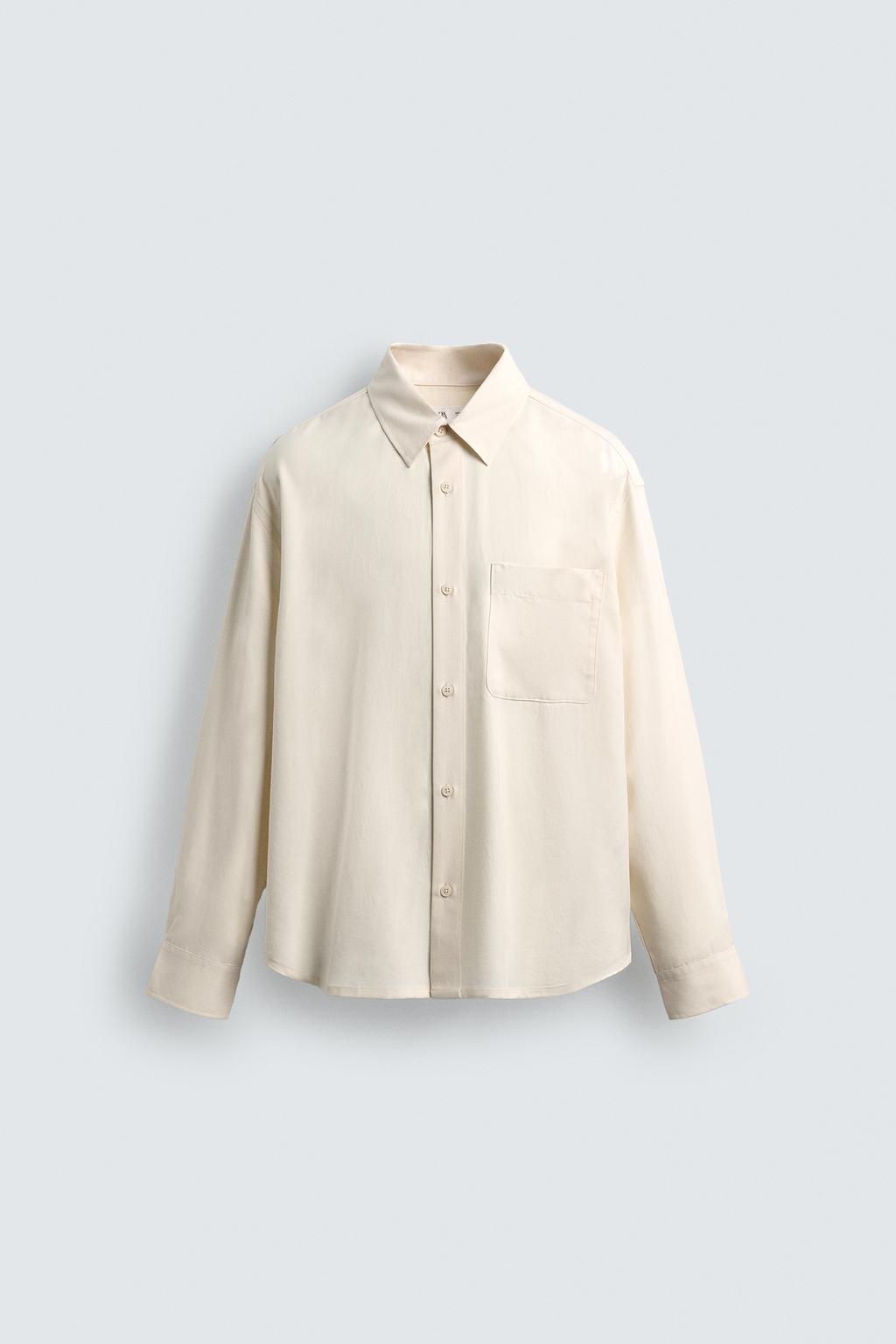 РУБАШКА RELAXED FIT ИЗ СТРУЯЩЕЙСЯ ТКАНИ