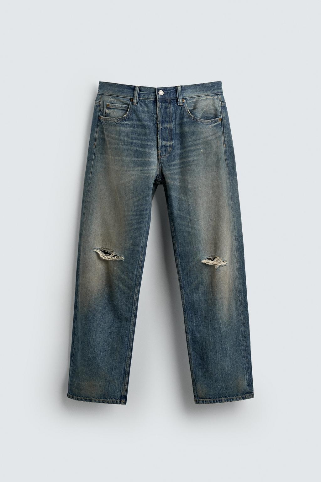 ДЖИНСЫ ПРЯМОГО КРОЯ STANDARD FIT С РАЗРЕЗАМИ