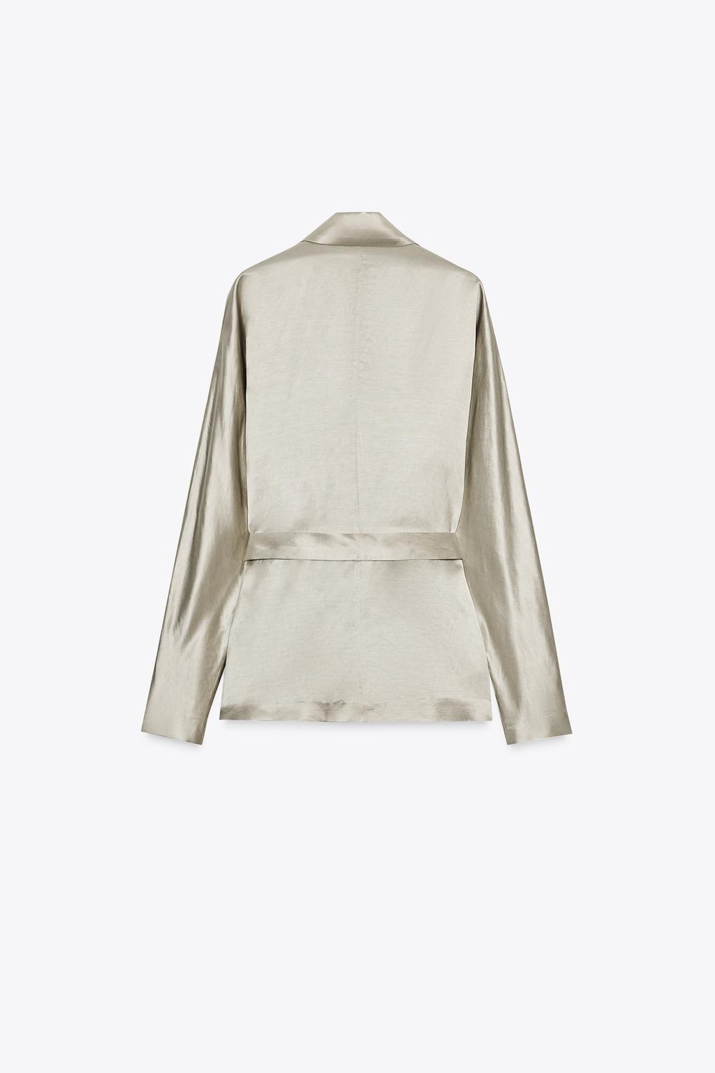 АТЛАСНЫЙ БЛЕЙЗЕР С ПОЯСОМ — ZW COLLECTION LIMITED EDITION