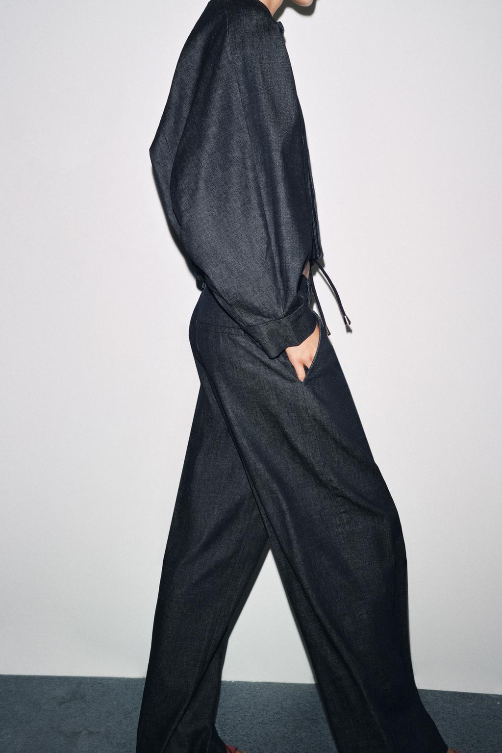 ДЖИНСОВЫЕ БРЮКИ С ЗАЩИПАМИ — ZW COLLECTION