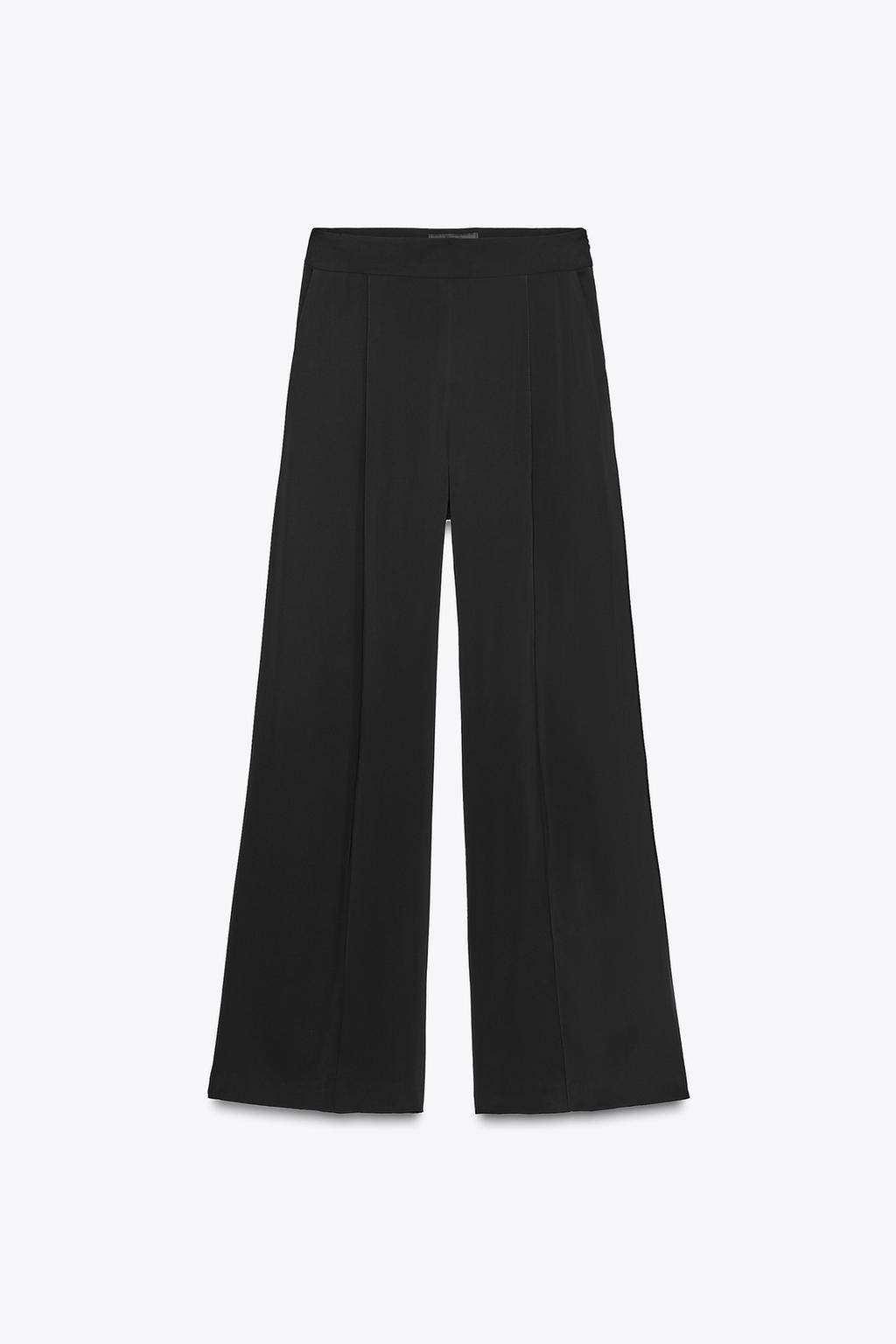 БРЮКИ С ЗАЩИПАМИ ИЗ ТЕКУЧЕЙ ТКАНИ — ZW COLLECTION