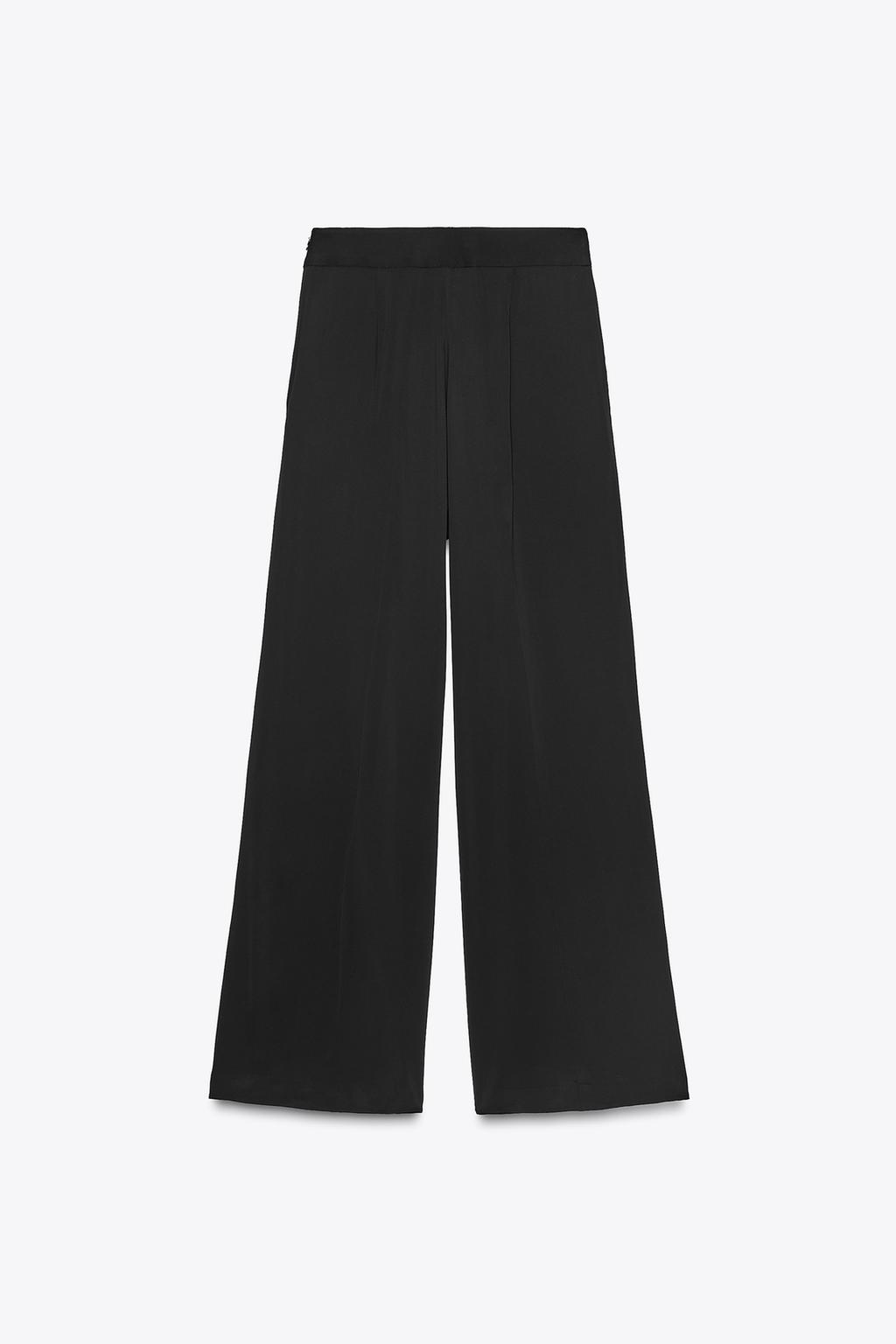 БРЮКИ С ЗАЩИПАМИ ИЗ ТЕКУЧЕЙ ТКАНИ — ZW COLLECTION