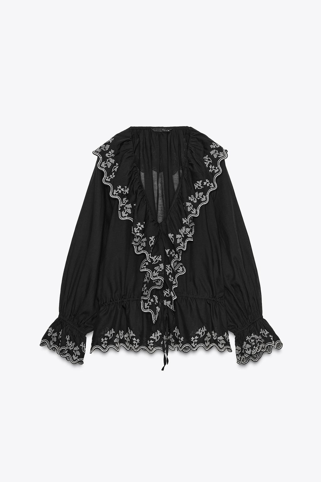 БЛУЗА С ВЫШИВКОЙ И ОРЮШАМИ ZW COLLECTION