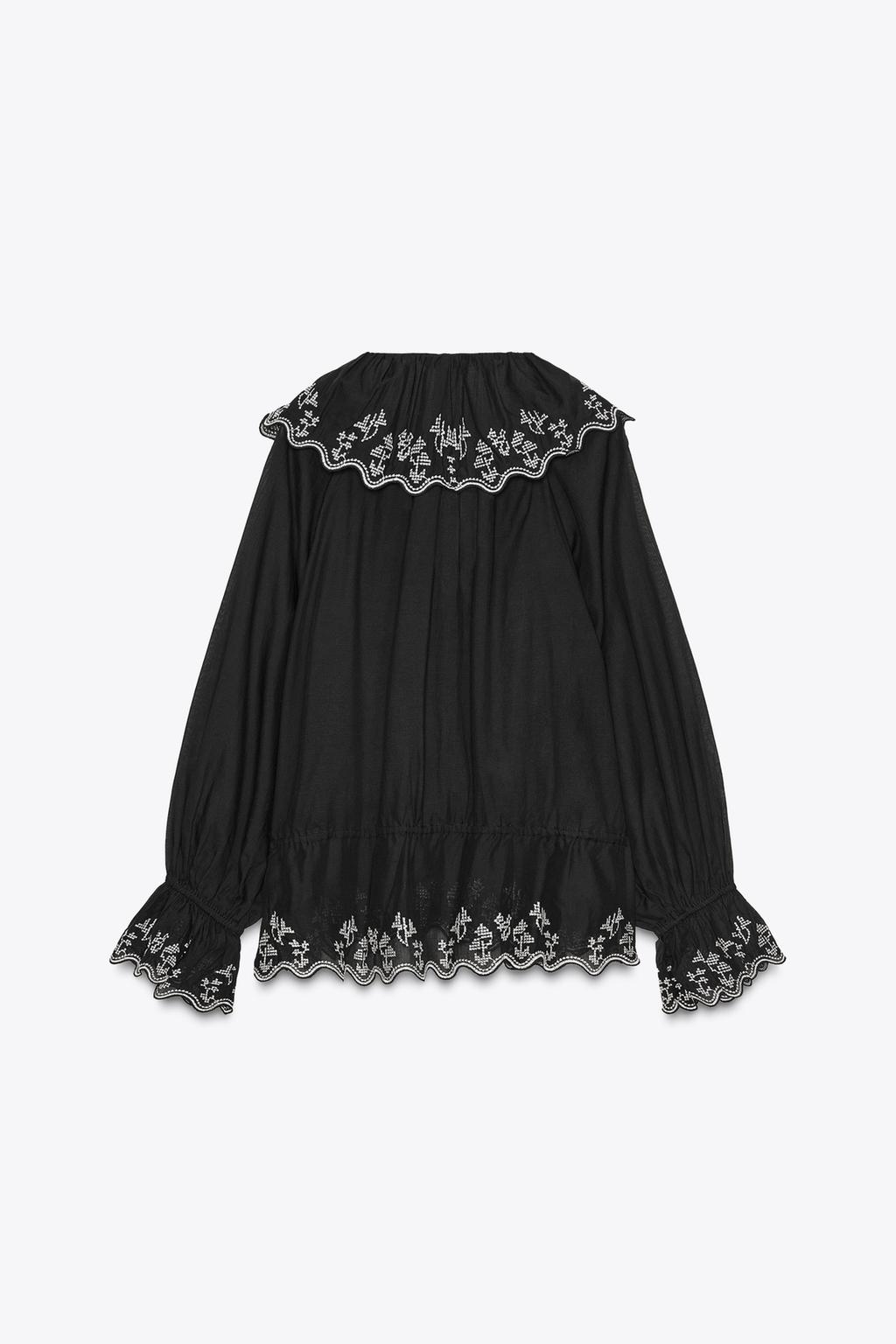 БЛУЗА С ВЫШИВКОЙ И ОРЮШАМИ ZW COLLECTION