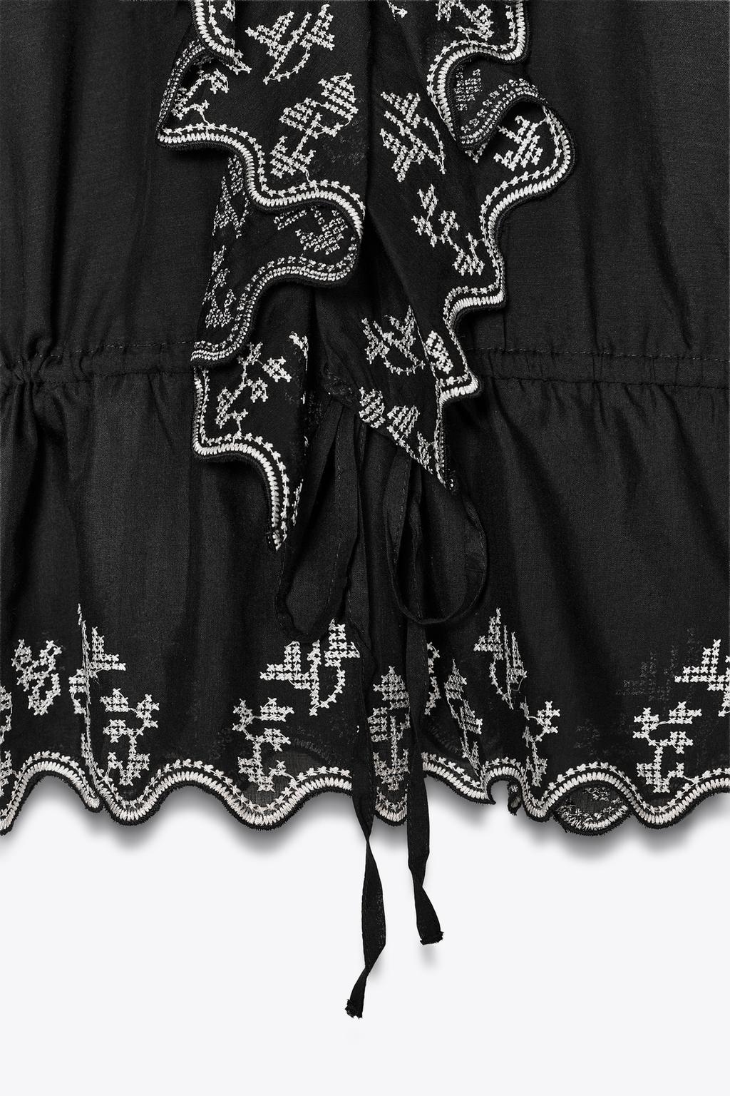 БЛУЗА С ВЫШИВКОЙ И ОРЮШАМИ ZW COLLECTION