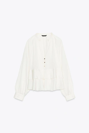 Блузка с круглым вырезом и V-образным вырезом- Заказать в России