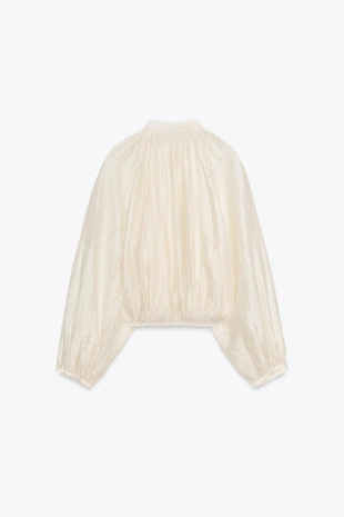 Блуза с рукавами-буфами- Заказать в России