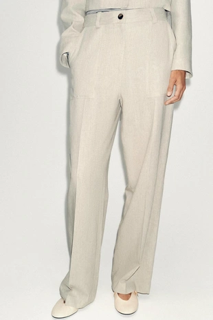 Прямые брюки с декоративной строчкой- Заказать в России