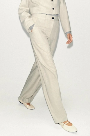 Прямые брюки с декоративной строчкой- Заказать в России