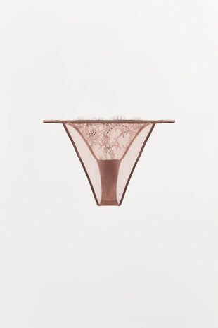 Кружевные трусы с вышивкой в виде цветов- Заказать в России