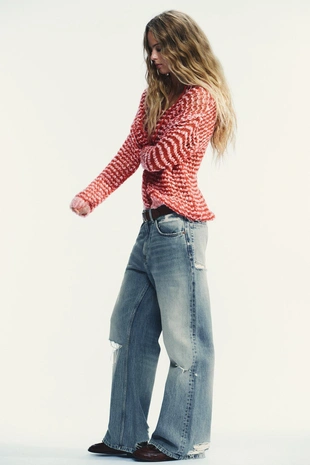 Трикотажный свитер поло с шерстью- Заказать в России