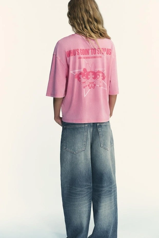 Футболка с эффектом потертости LAS SUPER NENAS™- Заказать в России