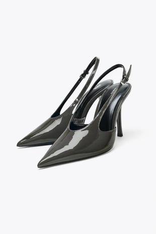 Туфли-мюли из лакированной искусственной кожи- Заказать в России