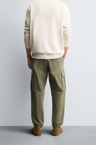 Khaki | 0108/309/505 - Zara Брюки карго SLIM FIT