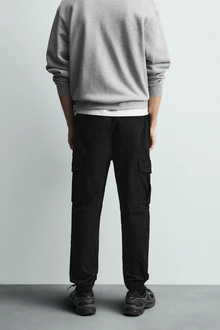 Black | 0108/309/800 - Zara Брюки карго SLIM FIT