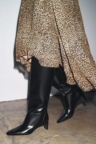 Сапоги на среднем каблуке- Заказать в России