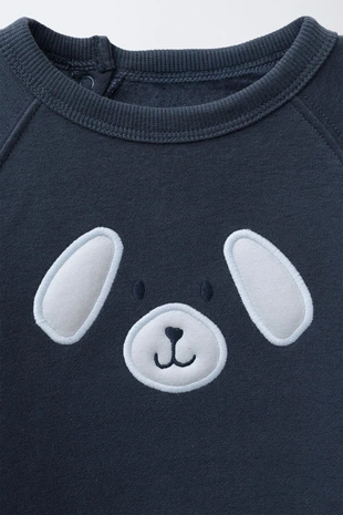 Deep blue | 4174/696/462 - Zara Плюшевый комбинезон с вышивкой «щенок»