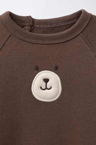 Комбинезон из футера с вышивкой «мишка»- Заказать в России