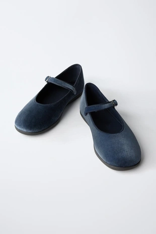 Бархатные балетки- Заказать в России