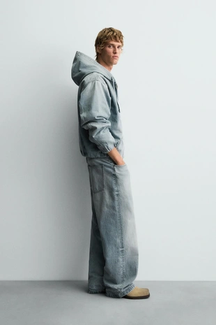 Джинсовая куртка с капюшоном- Заказать в России