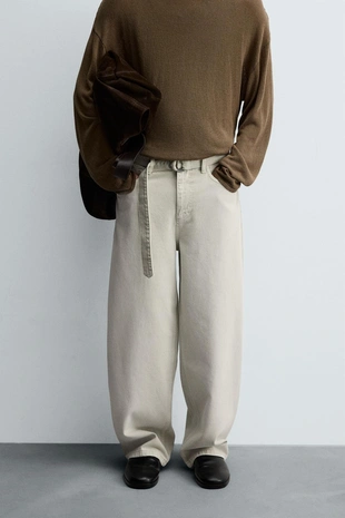 Джинсы RELAXED FIT с поясом- Заказать в России