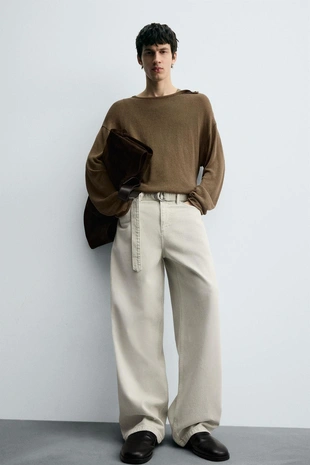 Джинсы RELAXED FIT с поясом- Заказать в России