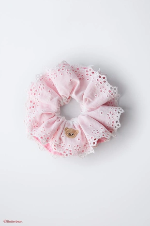 Резинка для волос BUTTERBEAR © с двойным тканевым декором и вышивкой- Заказать в России