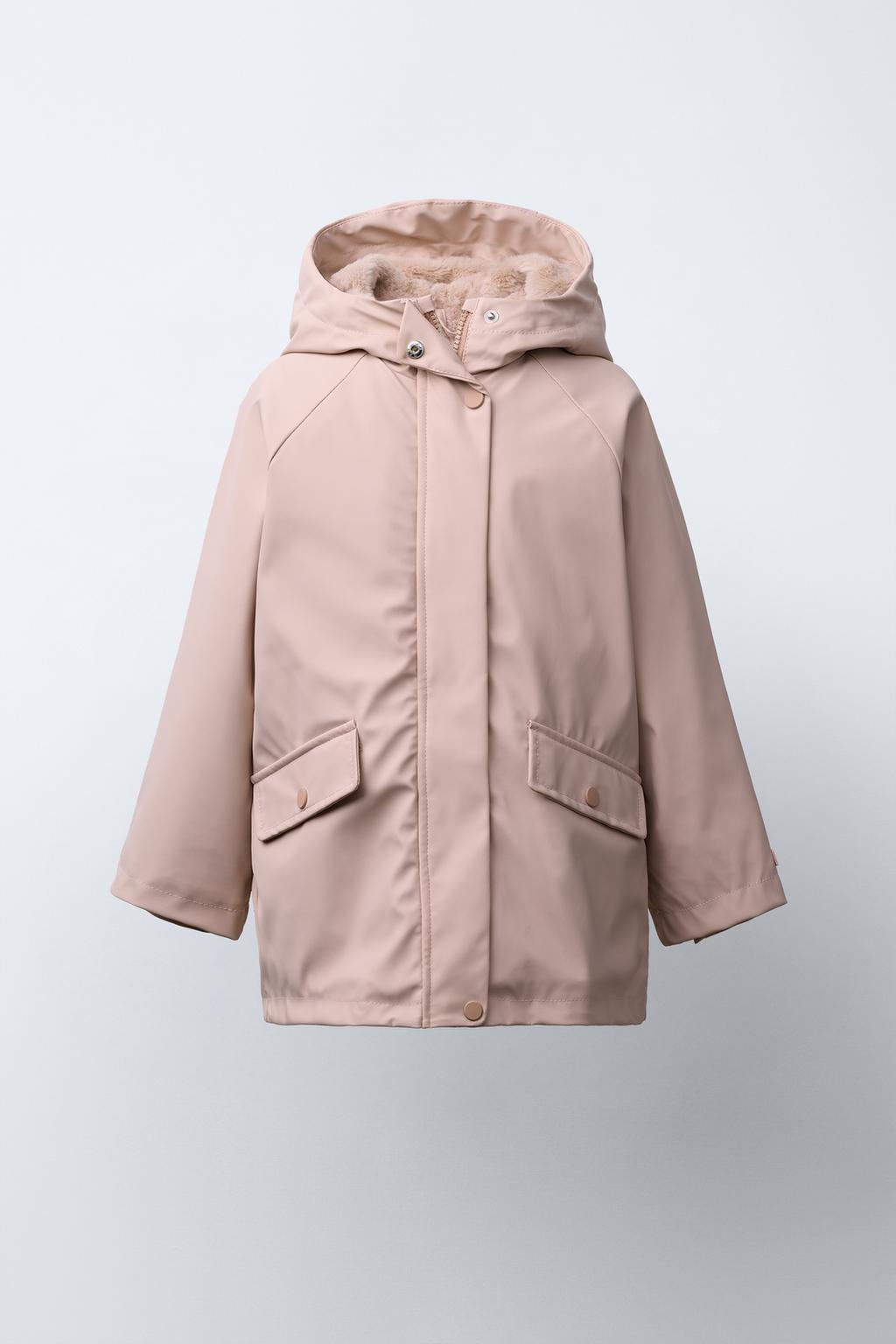 ПРОРЕЗИНЕННАЯ КУРТКА С ЭФФЕКТОМ МЕХА WATER REPELLENT
