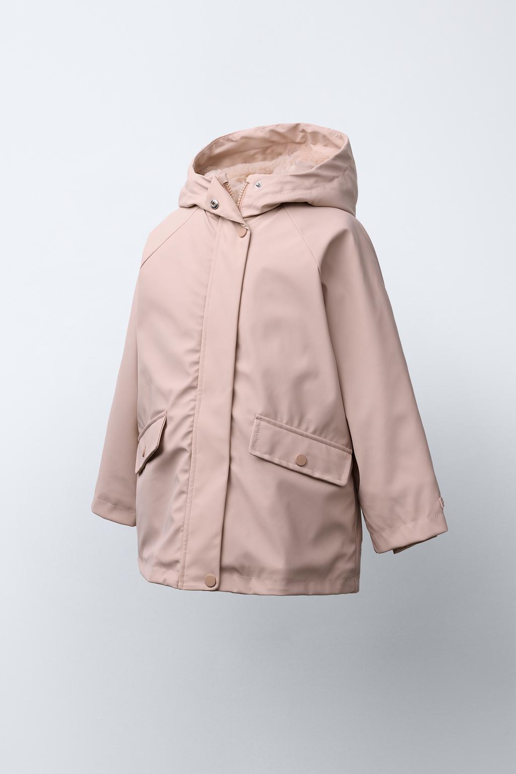 ПРОРЕЗИНЕННАЯ КУРТКА С ЭФФЕКТОМ МЕХА WATER REPELLENT