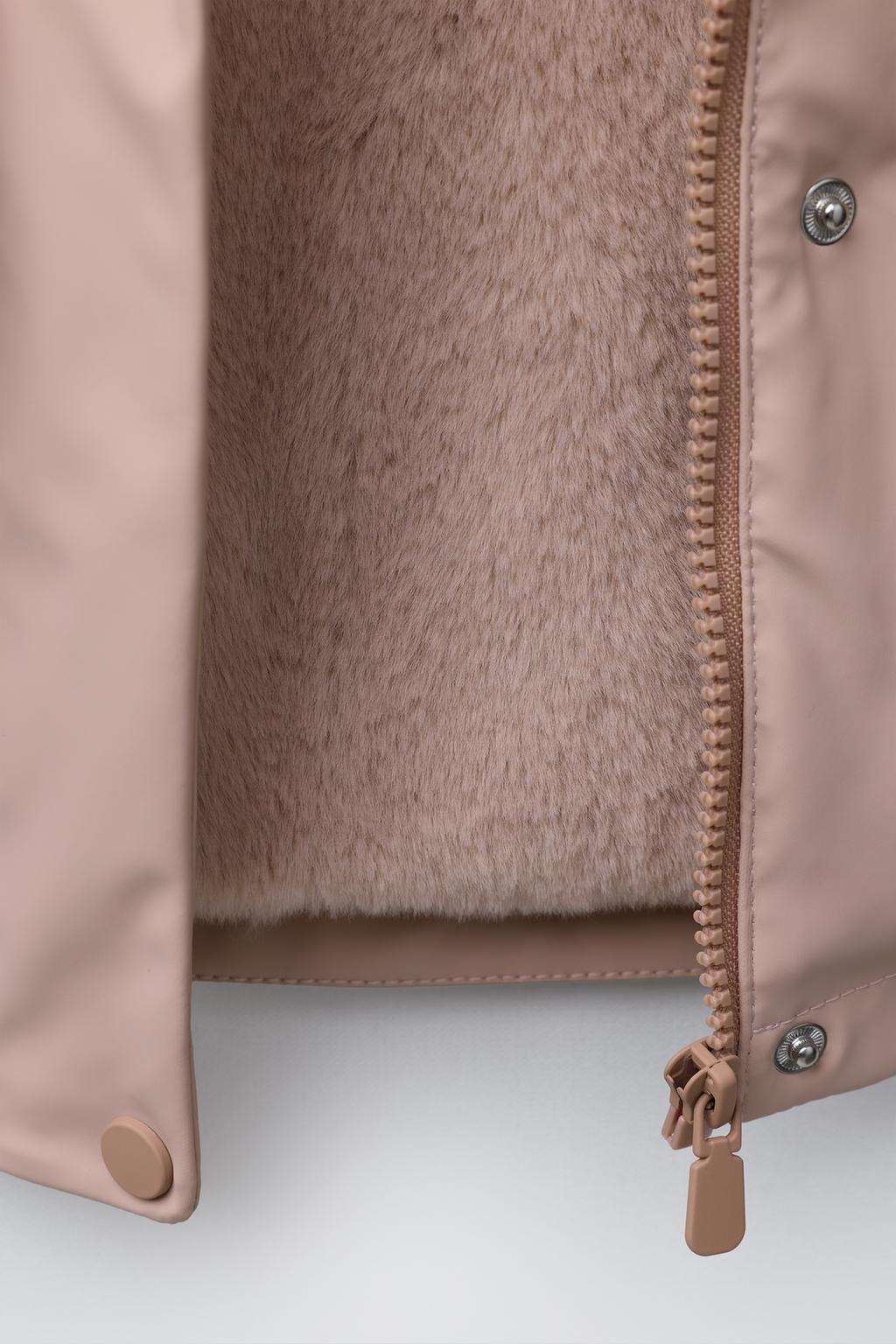 ПРОРЕЗИНЕННАЯ КУРТКА С ЭФФЕКТОМ МЕХА WATER REPELLENT