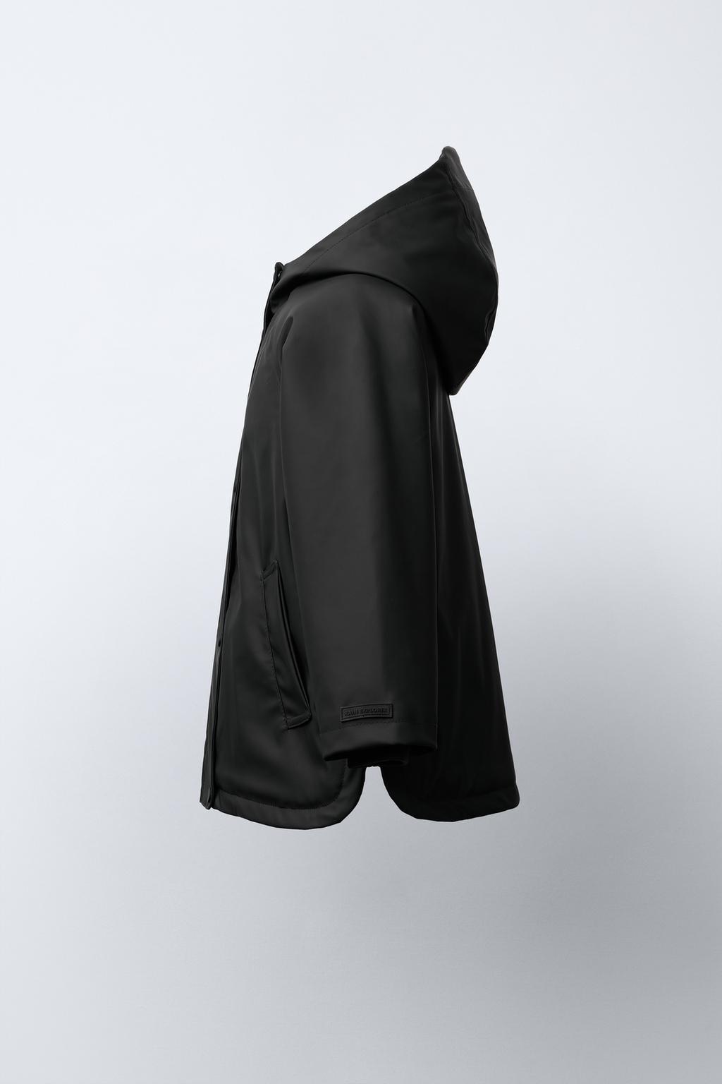 WATER-REPELLENT COATED JACKET WITH FAUX FUR ANIMAL PRINT