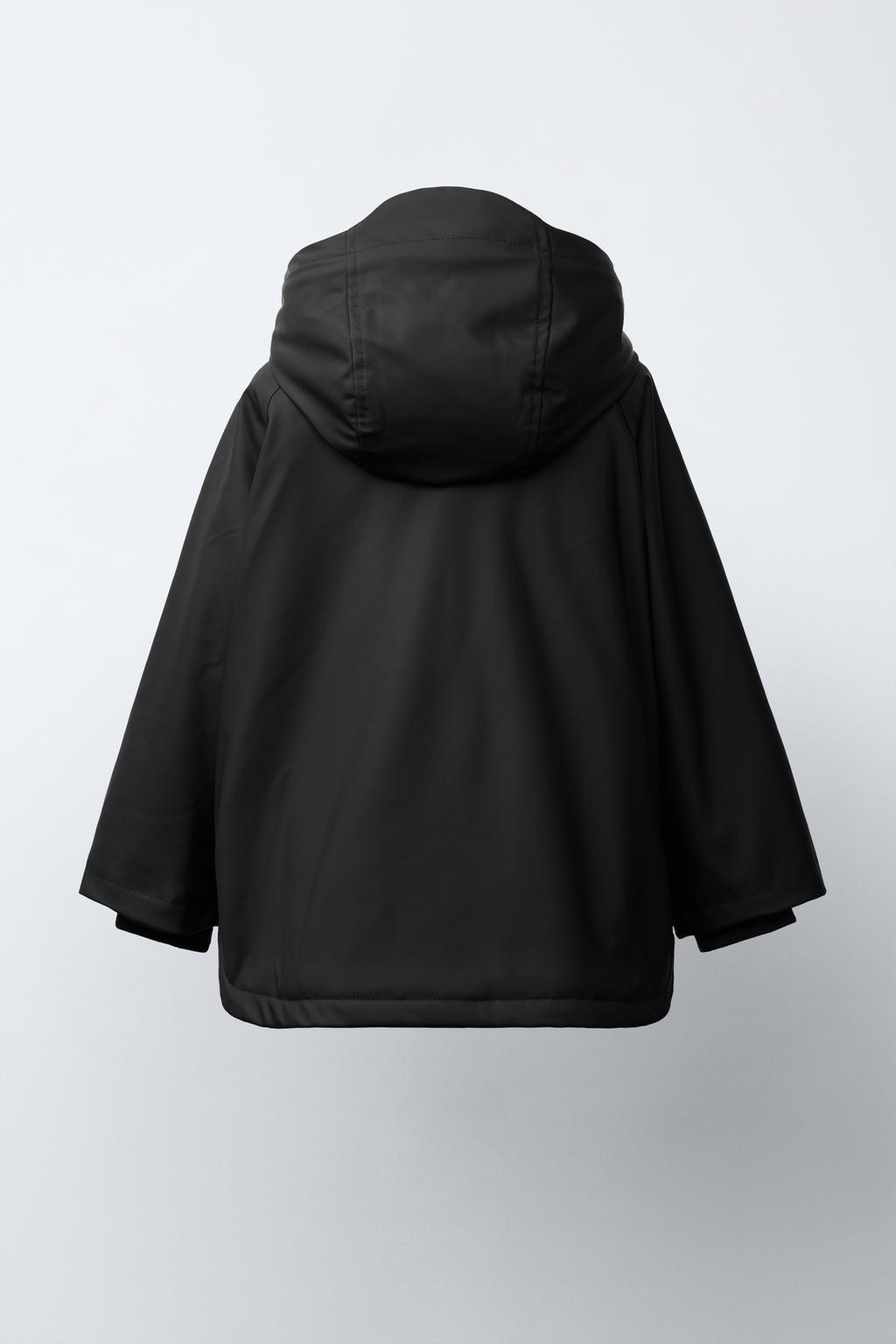 WATER-REPELLENT COATED JACKET WITH FAUX FUR ANIMAL PRINT