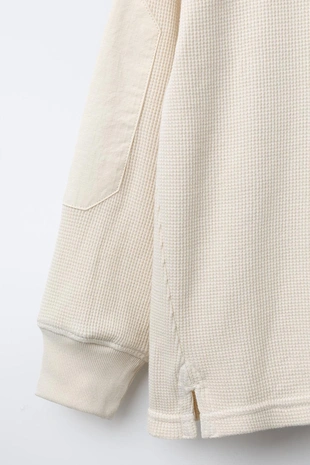 Вафельная толстовка с надписью и налокотниками- Заказать в России