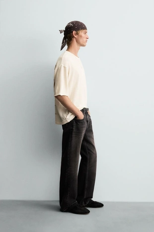 Футболка с принтом и эффектом потертости- Заказать в России