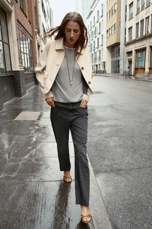 Black | 6164/156/800 - Zara Джинсы Z.02 STRAIGHT ANKLE с высокой посадкой