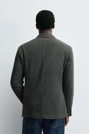 Блейзер из ткани с узором «гусиная лапка»- Заказать в России