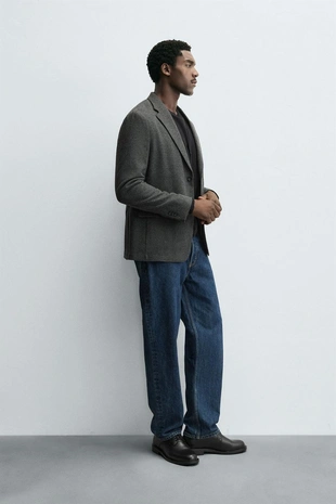 Блейзер из ткани с узором «гусиная лапка»- Заказать в России