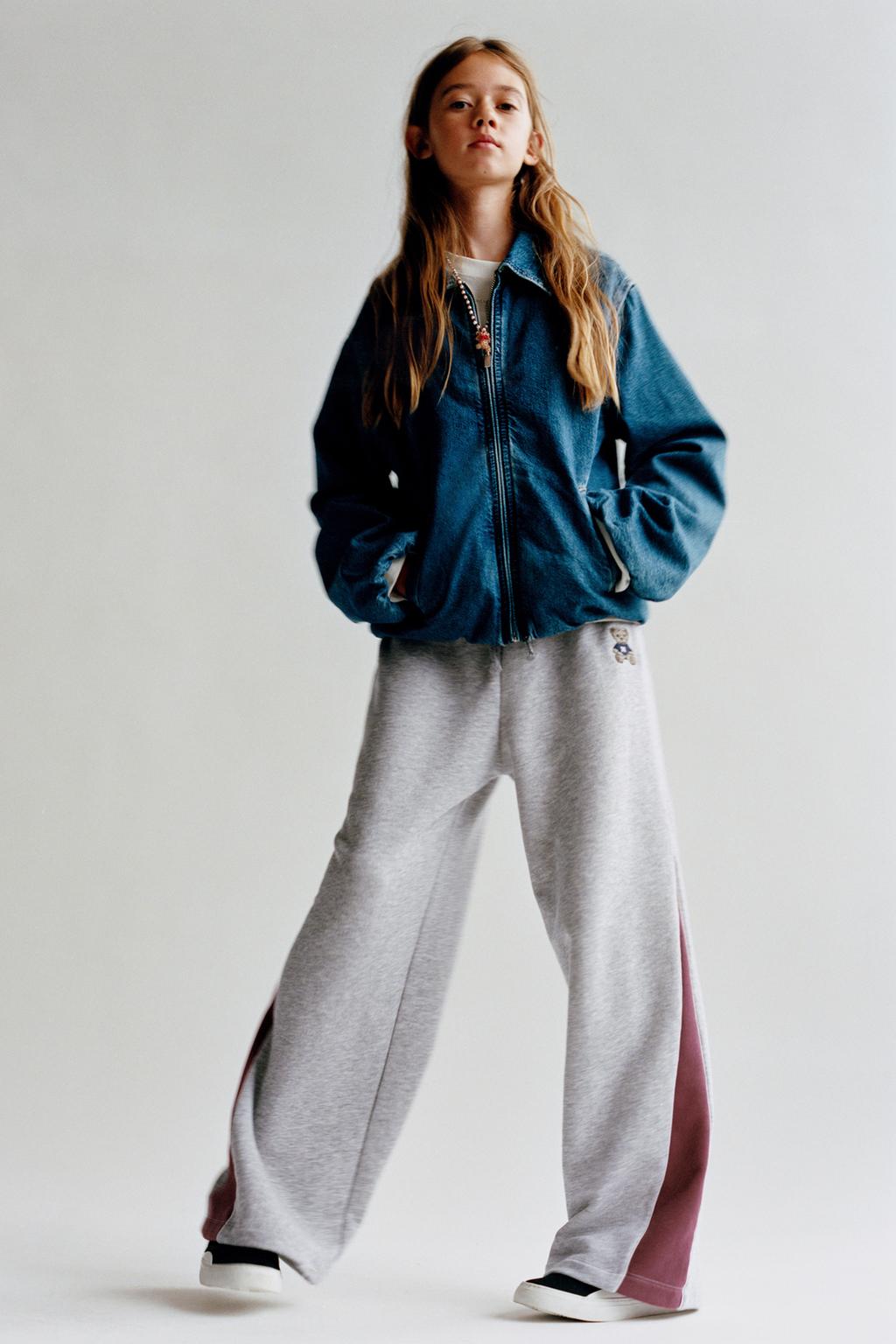 БРЮКИ WIDE LEG С ВЫШИТЫМ МЕДВЕДЕМ