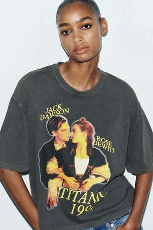 Купить Zara Футболка с эффектом потертости «титаник»