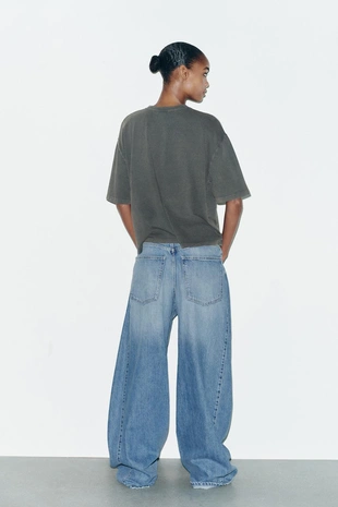 Anthracite grey | 1165/841/807 - Zara Футболка с эффектом потертости «титаник»