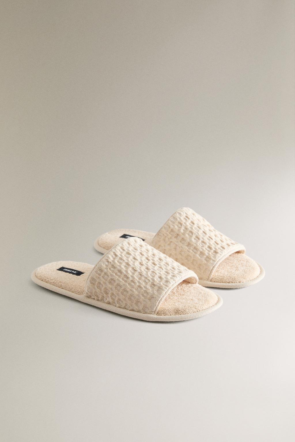 Тапочки с ворсом waffle-knit terry