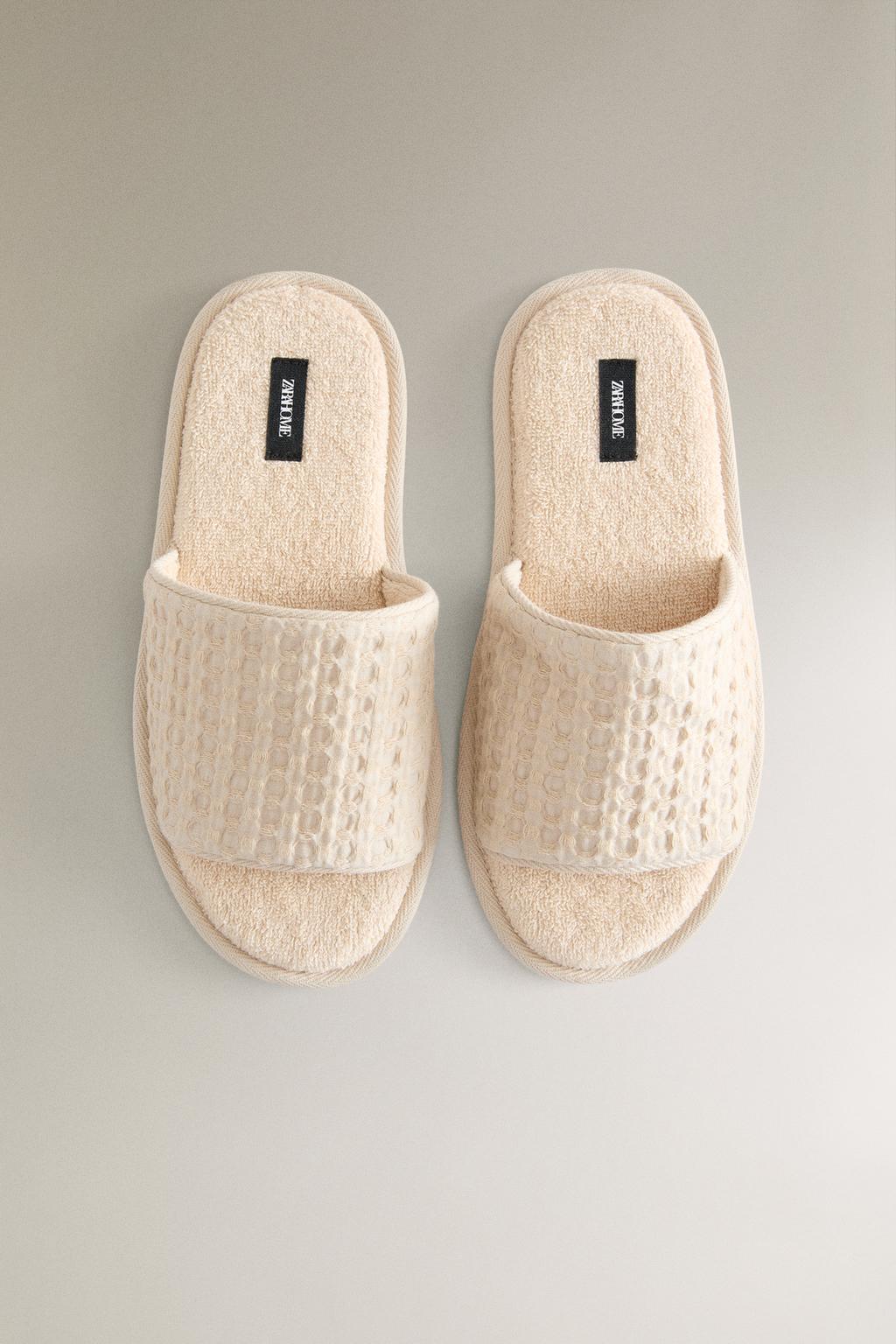 Тапочки с ворсом waffle-knit terry