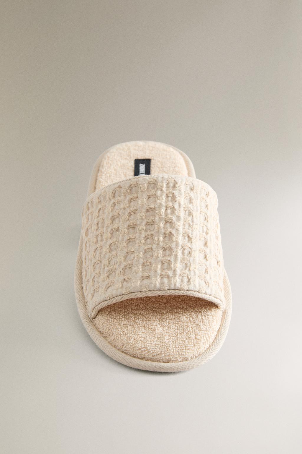 Тапочки с ворсом waffle-knit terry