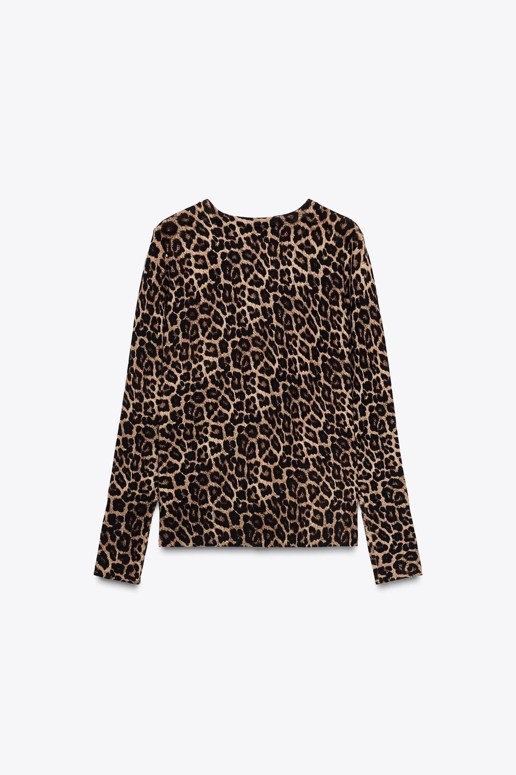 ANIMAL PRINT KNIT CARDIGAN