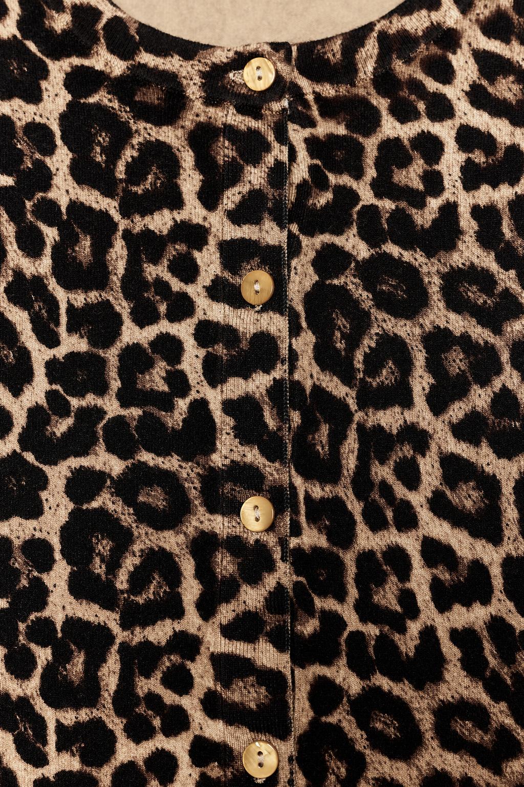 ANIMAL PRINT KNIT CARDIGAN