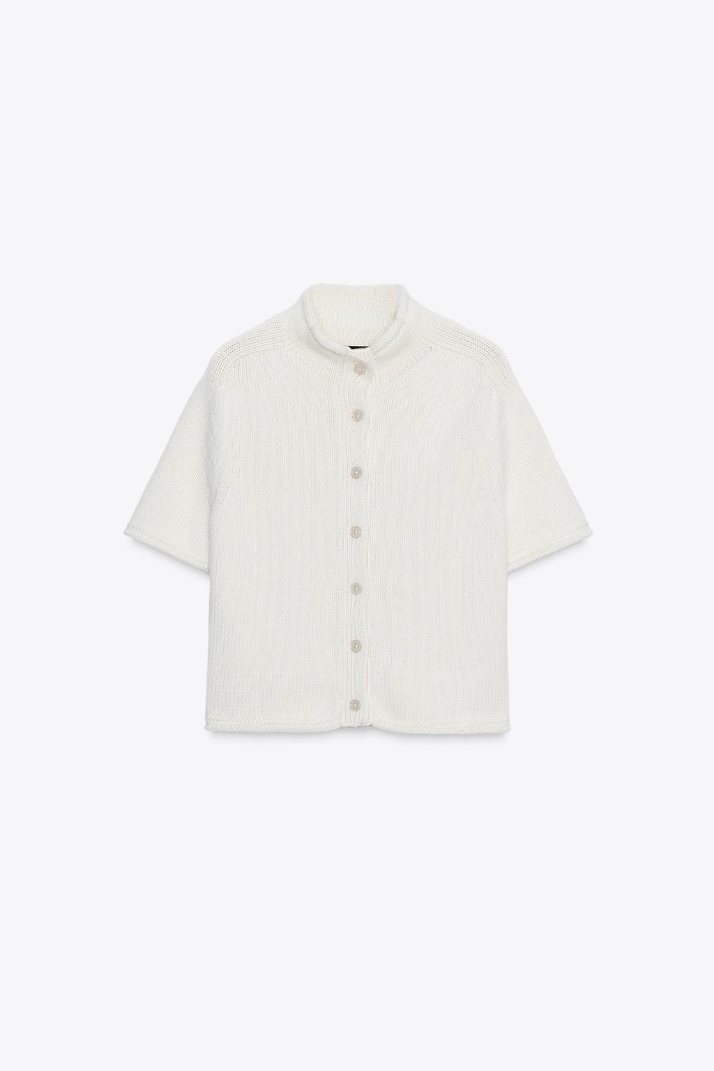 SHORT SLEEVE KNIT CARDIGAN