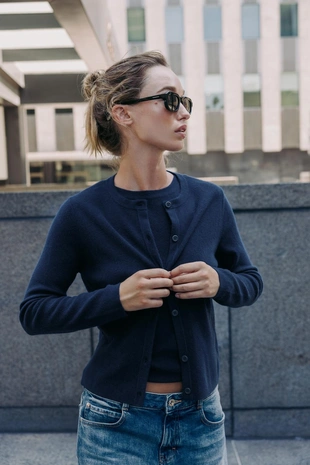 Базовый кардиган с пуговицами- Заказать в России