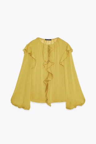 Блуза с воланами- Заказать в России