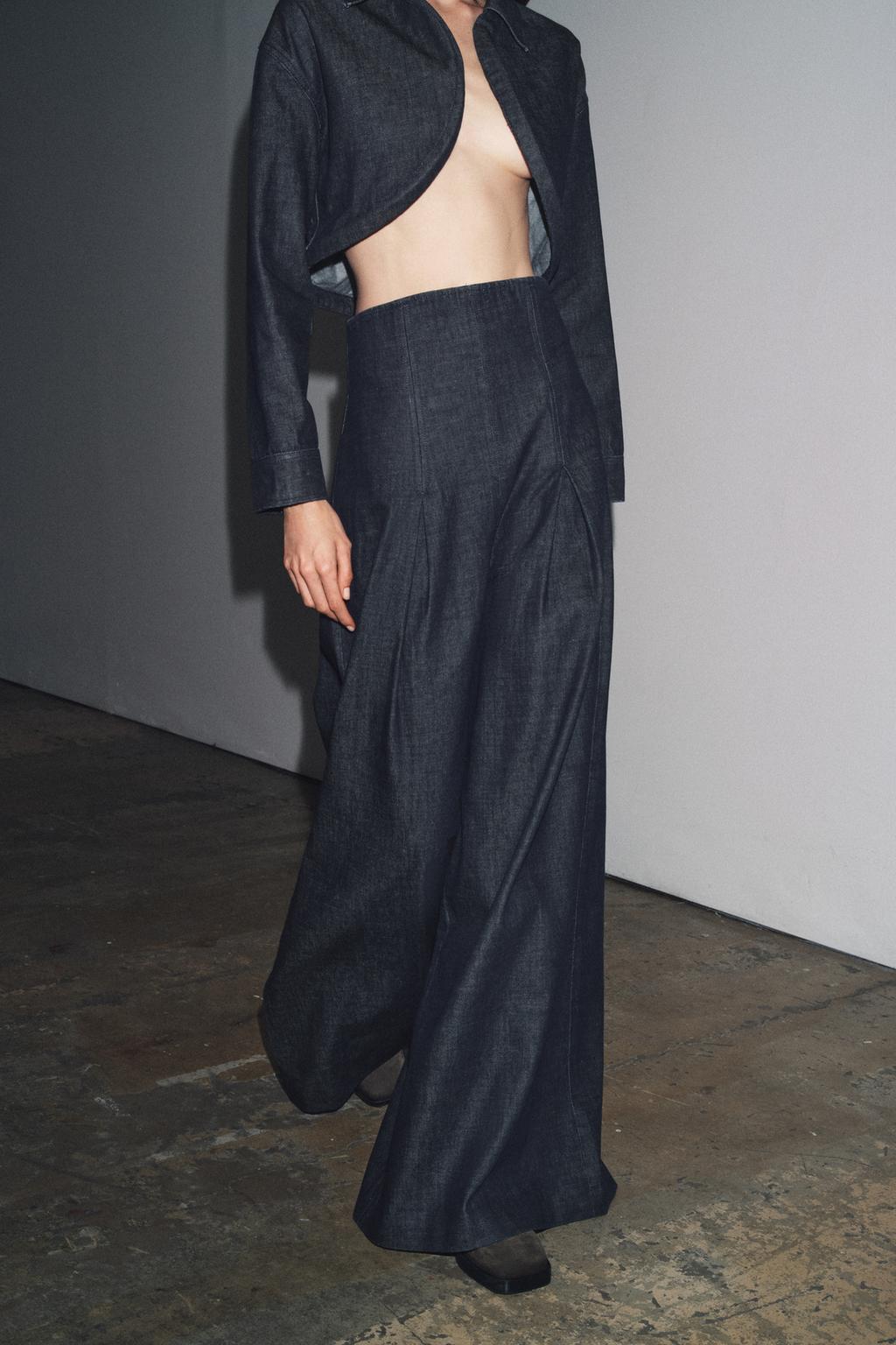 ДЖИНСЫ WIDE LEG С ОЧЕНЬ ВЫСОКОЙ ПОСАДКОЙ — ZW COLLECTION