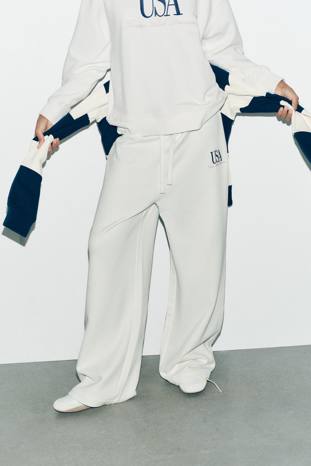 COTTON TEXT TROUSERS
